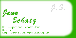 jeno schatz business card
