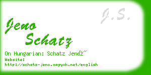 jeno schatz business card